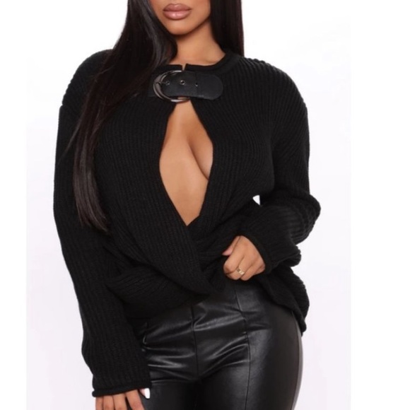 Fashion Nova Sweaters - Fashion Nova | Amaiya Buckle Sweater